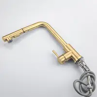 แปรงทองก๊อกน้ําห้องครัวอ่างล้างจานดึงร้อนเย็น TAP Deck Mount SUS304 สแตนเลส 360 องศาหมุนก๊อกน้ํา TAP 4