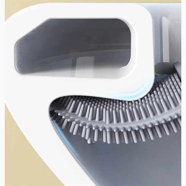 Mini Wc Kefe Tartóval, Hosszú Kezelt Fekete Szilikon -Tisztító Falra Szerelt Fürdőszobai Kiegészítők - Image 4