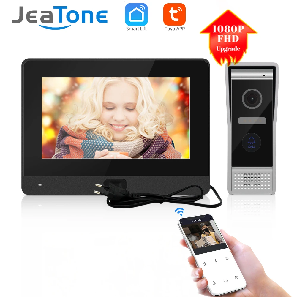 Jeatone-Smart WiFi Video Intercom, Home Video Campainha,