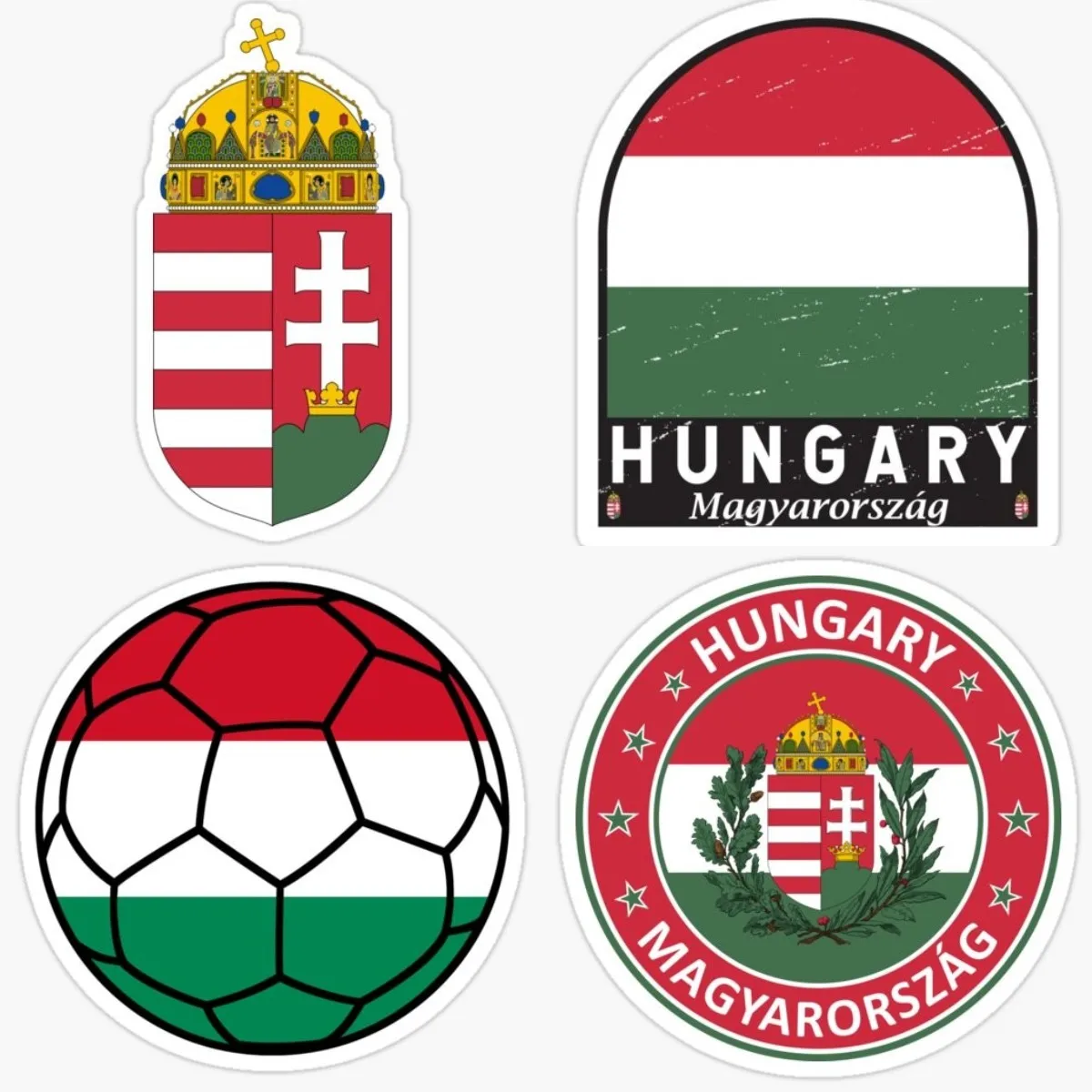 

Hungarian Coat of Arms Hungary flag Sticker for Laptop Book Fridge Water Bottle Motorcycle Helmet ToolBox Door PC Boat