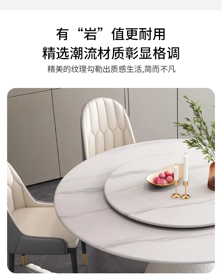 Description Picture 4 of itemWhite Round Dining Tables Side Console Modern Balcony Center Reception Dining Tables Desk Mesa De Cozinha Hotel Furniture