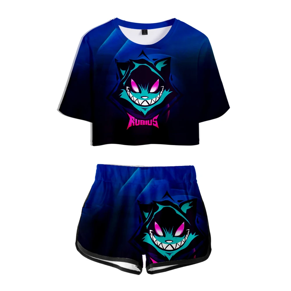 

New Arrival 3D Rubius Z 3D Summer unisex Sets Sexy Short Tops+shorts Elastic Waist Suit Vitality Kawaii Two Piece Sets
