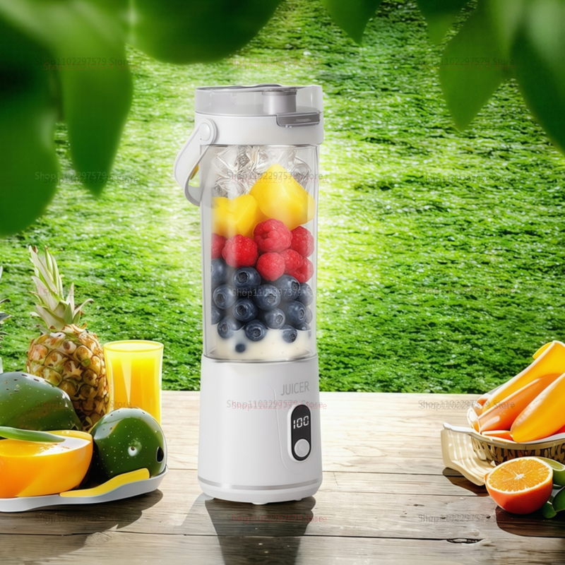  Portable Juice Blender 600ML 12 Blades Household USB Rechargeable Electric Juicer for Smoothies Fruit Mixing Personal Blender 