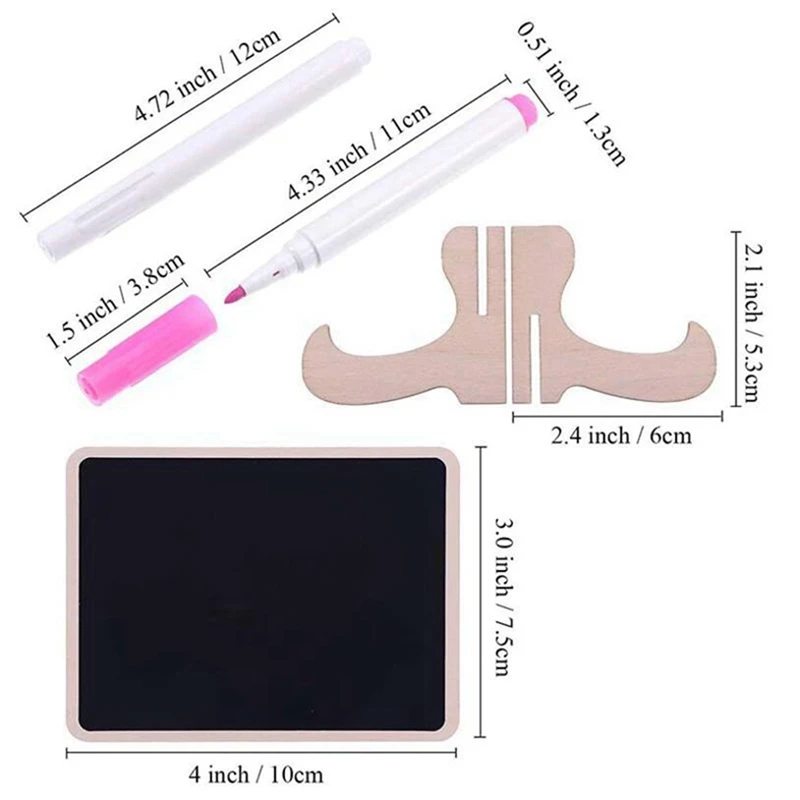 Mini Chalkboard Label Signs, 40 Pack Framed Easel Stand Wooden Blackboard For et Food Signs, Wedding Place Cards