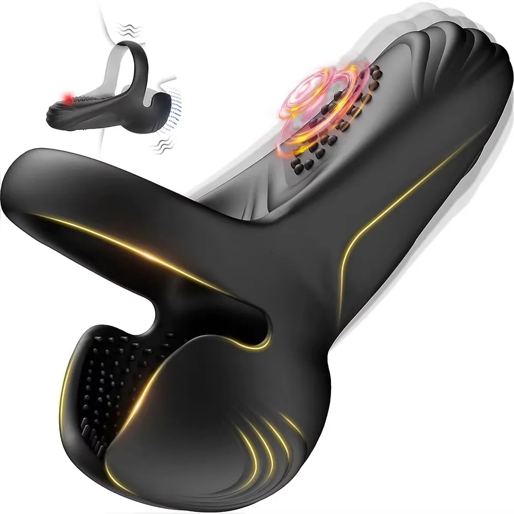 Male Testicle Massager Vibrator Cock Ring Scrotum Perineum Stimulator Remote Control Sex Toys for Men Vibrating Cockring