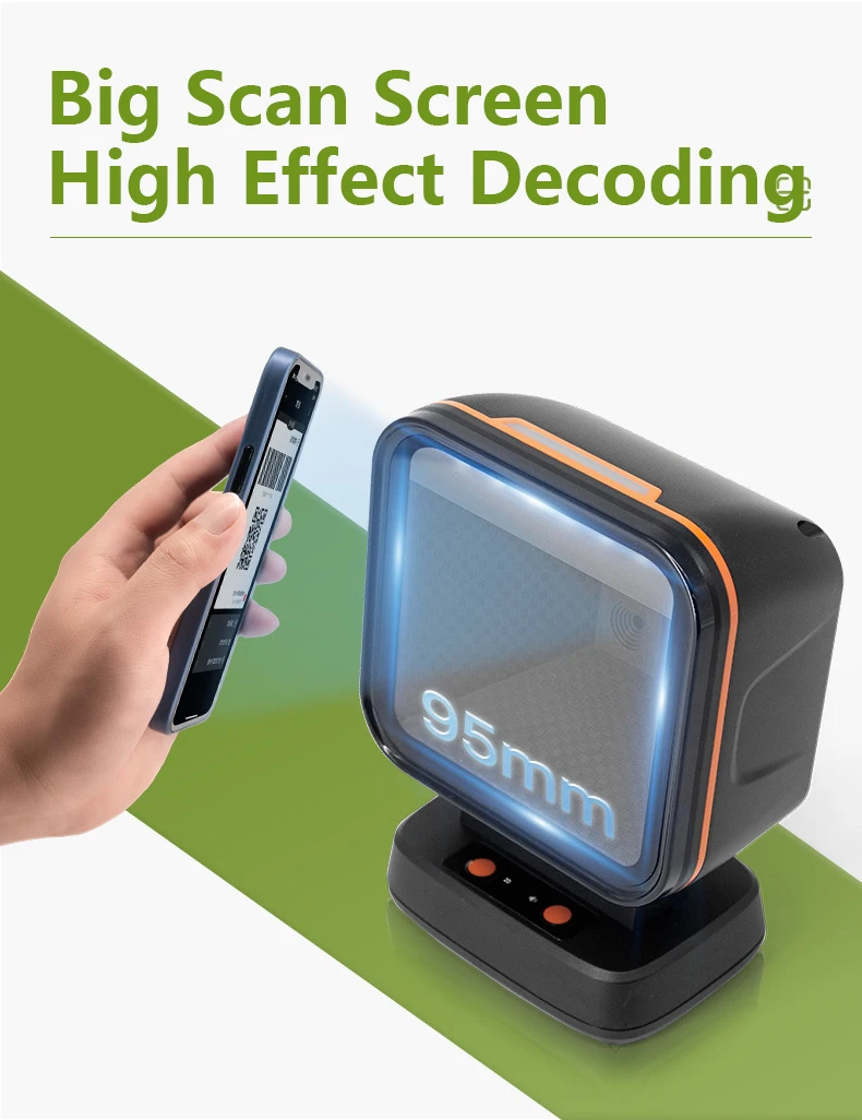 Evawgib-desktop Barcode Scanner 2d Omnidirecional Mãos-livres com Fio Grande Barcode Reader 1d qr Screen Barcode Scanning - Imagem 3