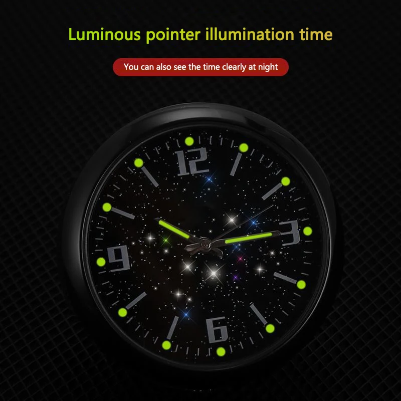 Orologio al quarzo luminoso per console centrale auto, adesivi per Ford Mustang Fiesta Kuga Edge Mondeo ST Fusion - Image 4