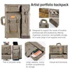 TRANSON Art Portfolio Case Artist Backpack Canvas Bag Large 26" x 19.5"