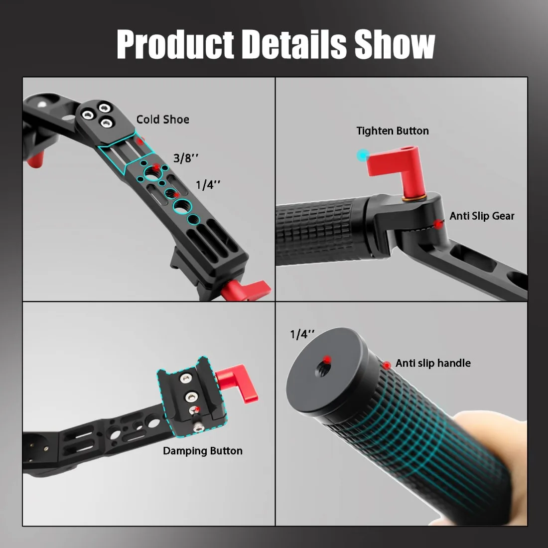NATO 클램프가 있는 조정 가능한 슬링 익스텐션 손잡이, RS4 핸들, RS3 핸드그립, DJI RS4 PRO RS4 Ronin RS3 Mini RS3 Pro RS2 RSC2 용
