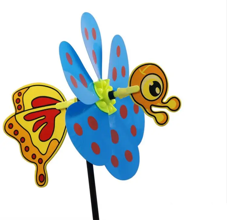 5pcs Plastic Windmill Small Animal Stereo Six Leaf Pattern Wind Spinner Windmills Garden Lawn Party Decor Toy Lovely Children