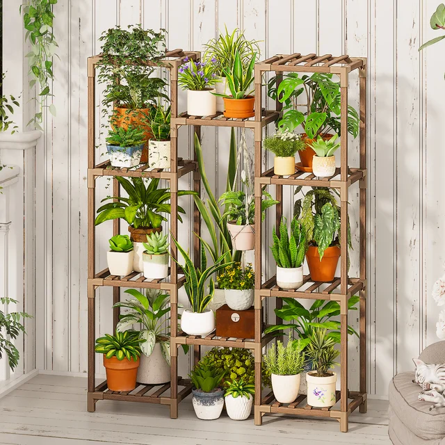 Tall Wood Plant Stand 1