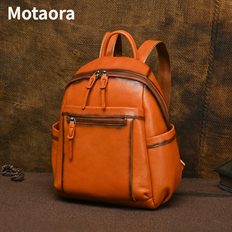 

Genuine Leather Retro Backpacks For Women Luxury Bags Designer Travel Backpack For School Teenagers Girls High-quality