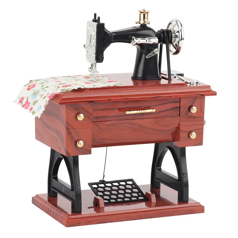 Portable Retro Simulation Sewing Machine Octopus Box Creative Music Box for Girlfriend Friend Mom's Birthday Gift caja musical images - 6