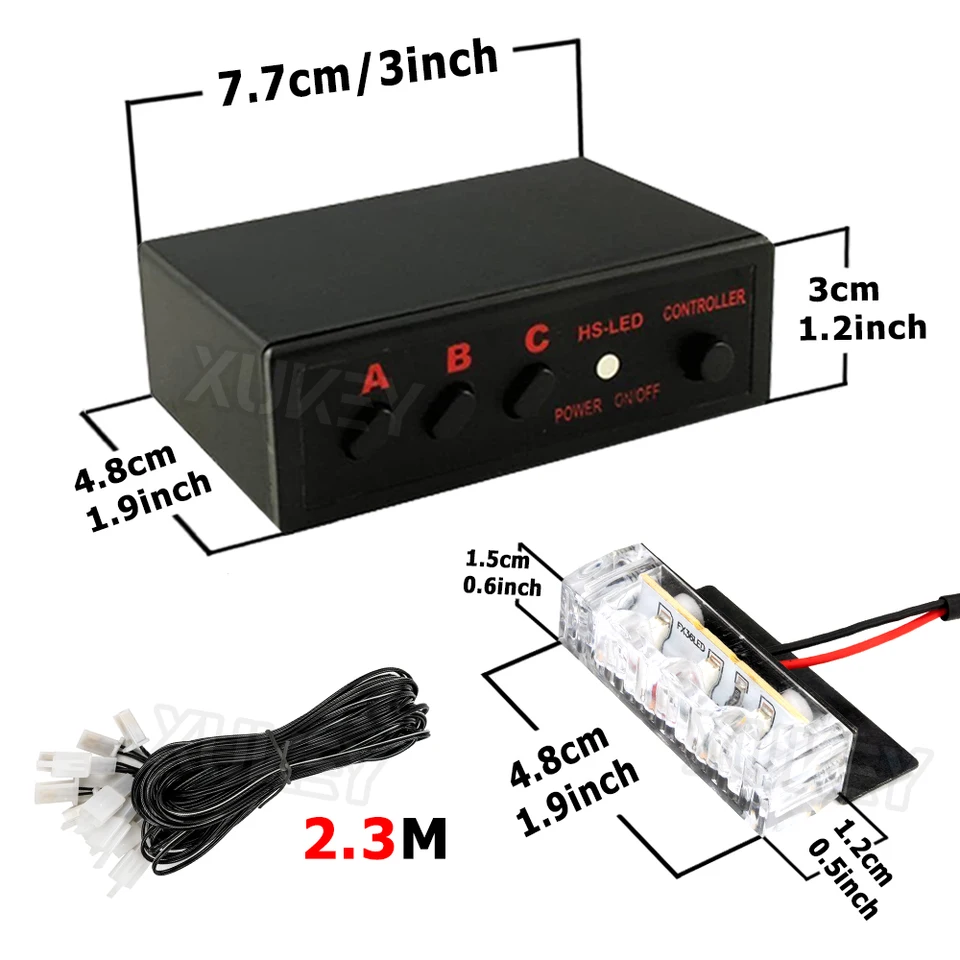 30LED Dak Strobe Lights Auto Strobe Waarschuwingslampje Emergency Hazard Waarschuwing Veiligheid Knipperende Strobe Light Bar voor Truck auto