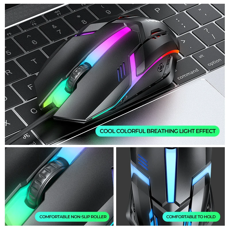새로운 USB 키보드 및 마우스 게이밍 헤드셋 콤보 4 in 1 영어 게이밍 유선 키보드 마우스 세트 (마우스 패드 및 헤드폰 포함)