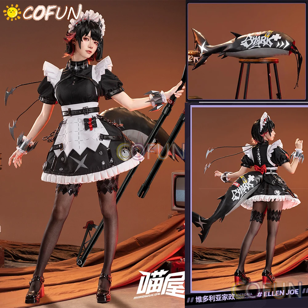 

Костюм горничной COFUN Zenless Zone Zero Ellen Joe, Женский костюм для косплея