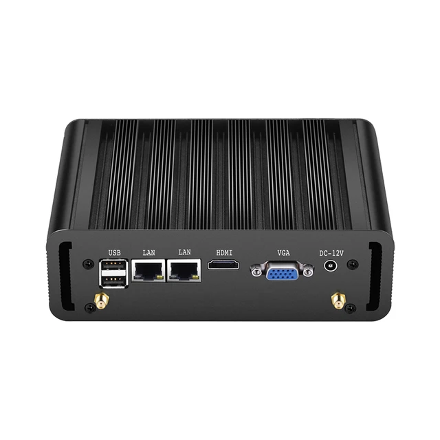 Fanless Industrial Mini PC Intel N100 Dual Ethernet 2x COM DB9 RS232 RS485 3G 4G LTE SIM Card Slot GPIO WiFi Windows Linux 2