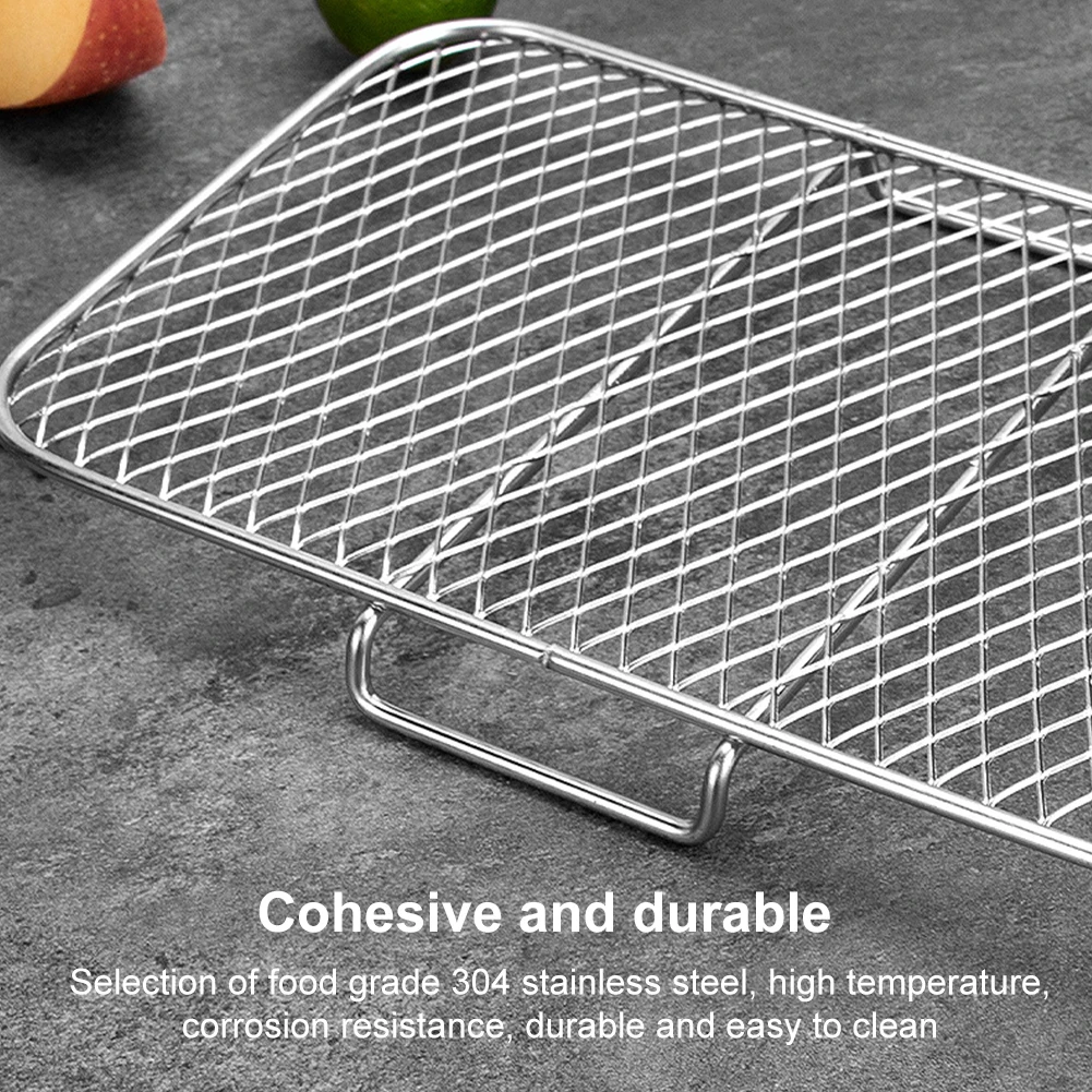 S82cb31bb94b04321bec11f2bd727adc1u Air Fryer Rack Grilling Rack Basket Stainless Steel 3 Layers Air Fryer Accessories Oven Grill Steamer Stackable Kitchen Gadgets Mallzona