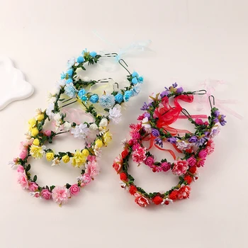 Corona di Fiori per Sposa, Accessorio per Capelli Fai-da-Te, Decorazione per Matrimoni e Feste, Ghirlanda Floreale, Fascia per Capelli
