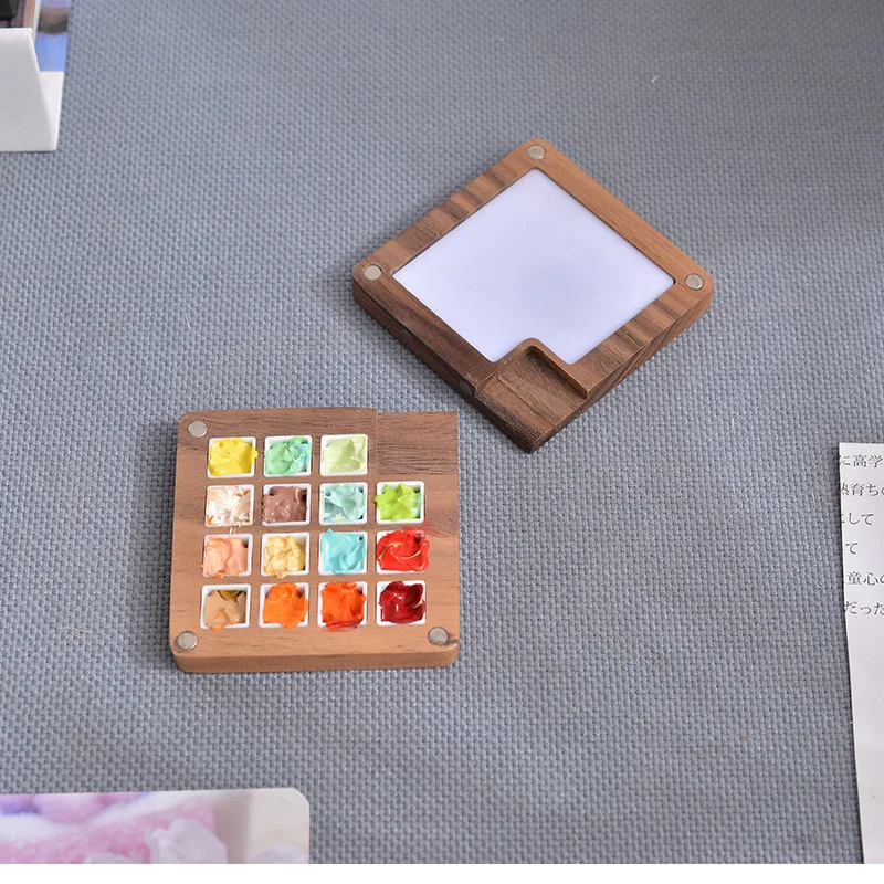 솔리드 우드 수채화 페인트 상자, 휴대용 수채화 서브 패키지 상자, 아트 페인팅 도구, 페인트 보관 상자, 8 색, 12 색, 15/24 색