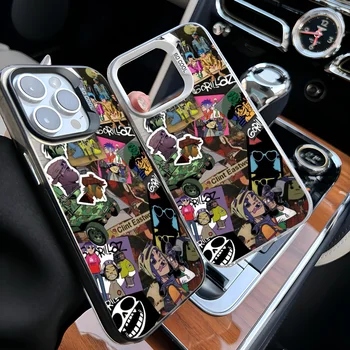 Epc G-Gorillaz Rock Band Cartoon Phone Case IMD Phone Case For IPhone 16 15 14 13 12 11 Pro Max Plus Color Silver Cover 1