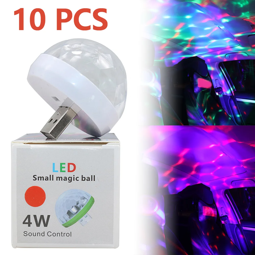 

10 PCS Led Car USB Ambient Light DJ RGB Auto Interior Atmosphere Interior Dome Trunk Lamp Colorful Music Sound Holiday Party