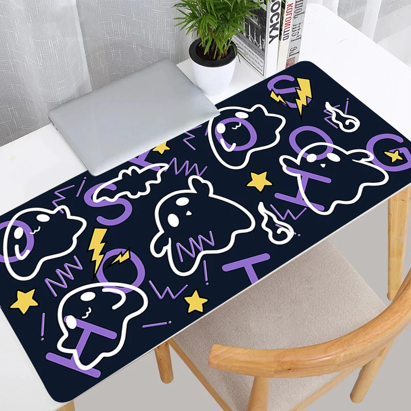 Large Gaming Purple Ghost Mouse Pad Office PC Accessories Kawaii Cartoon Keyboard Rug Gamer Speed Anime Desk Mat Gift Mousepad