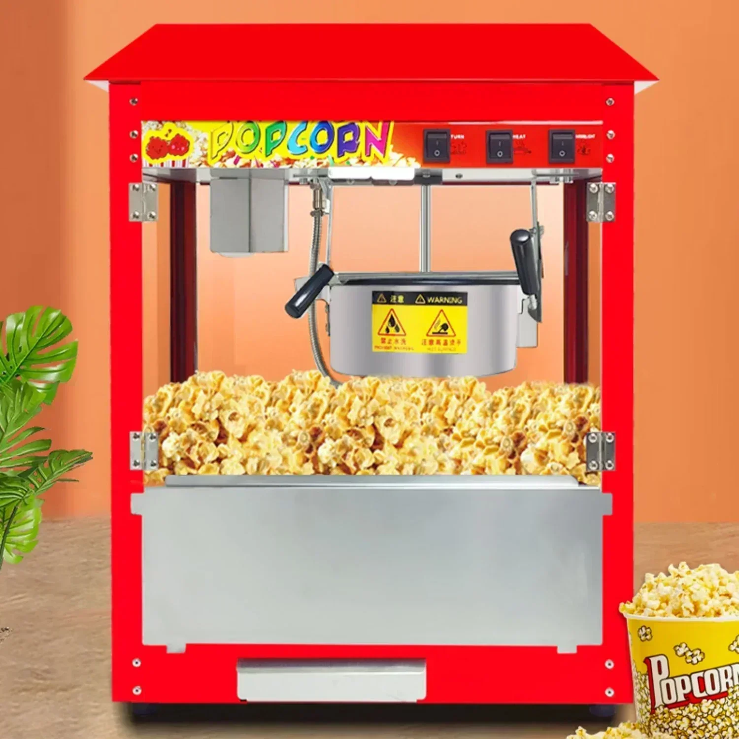 Tuoqi popcorn machine commercial stall electric automatic popcorn machine butterfly spherical popcorn.