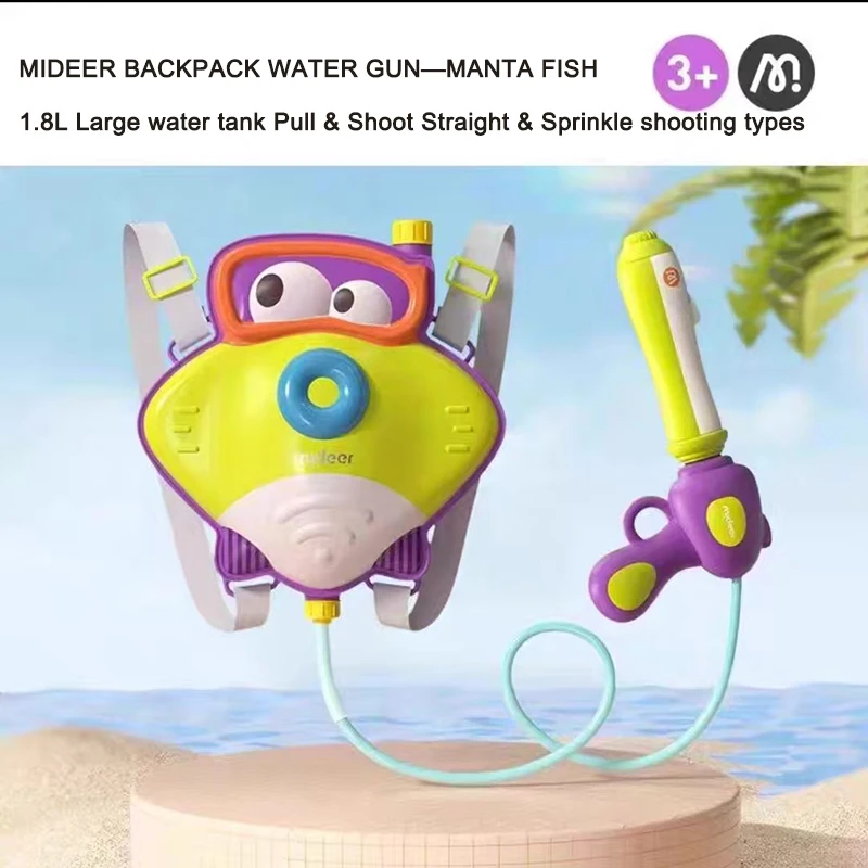 Mideer Backpack Water Gun for Children's Summer Toy Gift