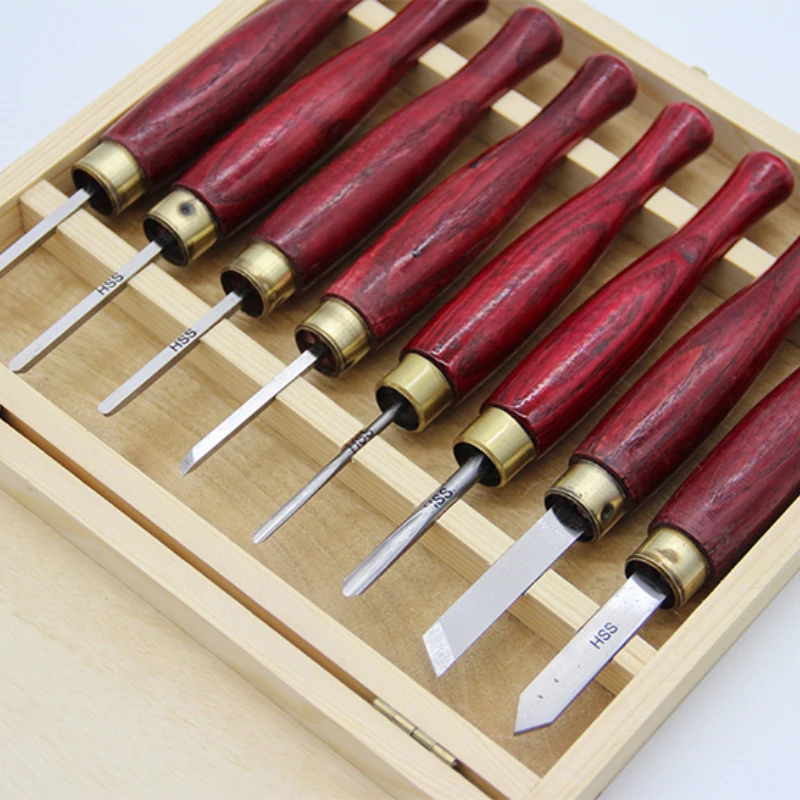 

8pcs Hss Chisel Kit Small Lathe Turning Tools Mini Pocket Woodworking Turning Knife Carving Tools Wood Graver Gouges Tools