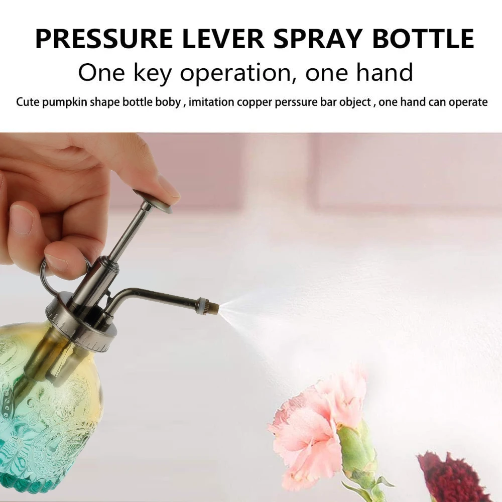 Plants Watering Can Glass Bottle and Plastic Nozzle Flower Watering Spray Durable Vintage Spray Bottle for Indoor Potted Plants