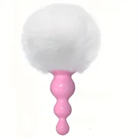 Niedlicher Anal-Po-Plug mit Kaninchenschwanz – sexy Locken mit weicher, abnehmbarer Silikon-Po-Unterstützung für Erwachsene, ideal für Paare 5
