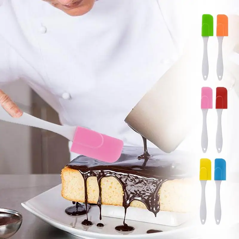 

Silicone Scraper Heat-Resistant Silicone Spatula Perfect For Cooking Baking Stirring Cake Cream Making Small Kitchen Accessories