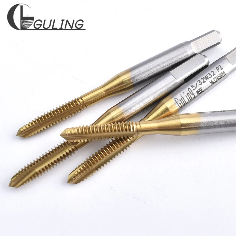 

GULING HSSE-M35 JIS Standard With Tin Spiral Pointed Tap BSW W 1/8 5/32 3/16 7/32 1/4 5/16 3/8 7/16 1/2 Machine Thread Taps