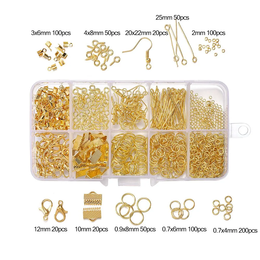 S82cbe1970bcc4017989465bd572f026eP Alloy Accessories Jewelry Findings Set Earring Making Kit Lobster Clasp Open Jump Rings Repair Tools DIY Jewelry Making Supplies Mallzona