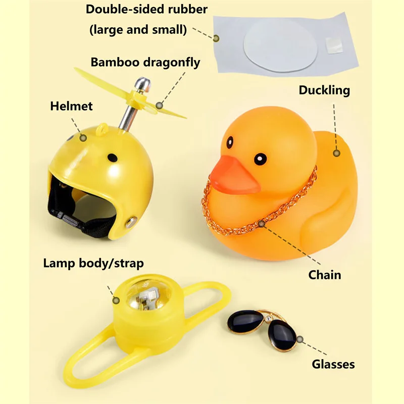 Bicycle Accessories Bicycle Small Yellow Duck Airscrew Helmet Standing Duck Broken Wind Bike Motor Riding Cycling Bicycle Accessories