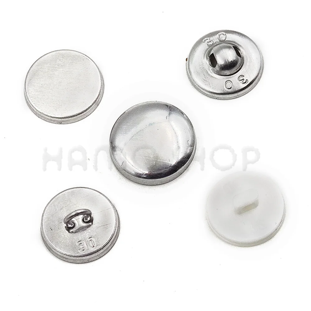 100pcs Sets/lot #16-60 DIY Handmade Fabric buttons Bread Shape Round Fabric Covered Button Cloth Metal 4 Back Cover Buttons 2