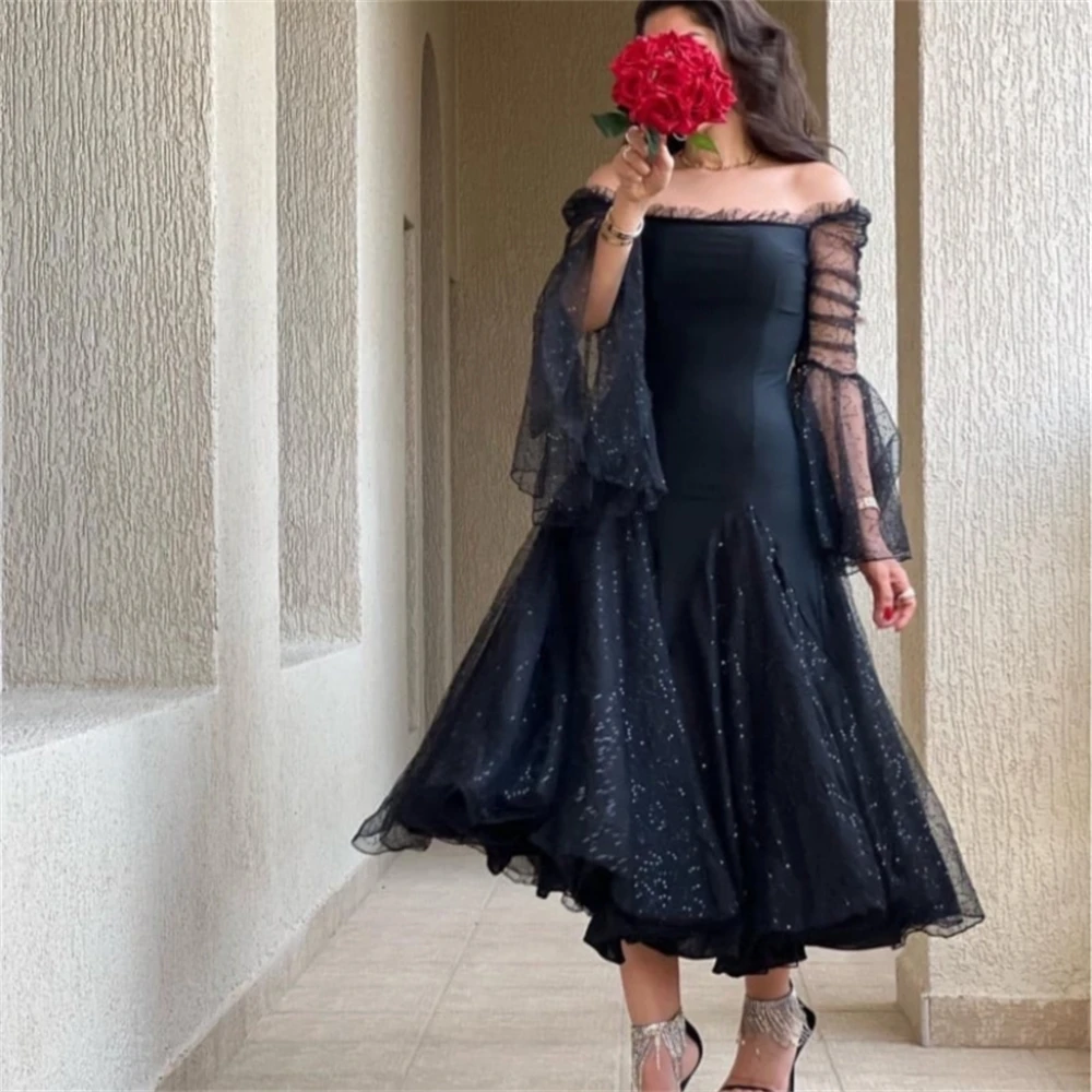 

Prom Dress فستان سهرة نسائي Boat Neck Off the Shoulder Women Lace Formal Occasion Evening Gown Islamic فساتين مناسبة حسب الطلب