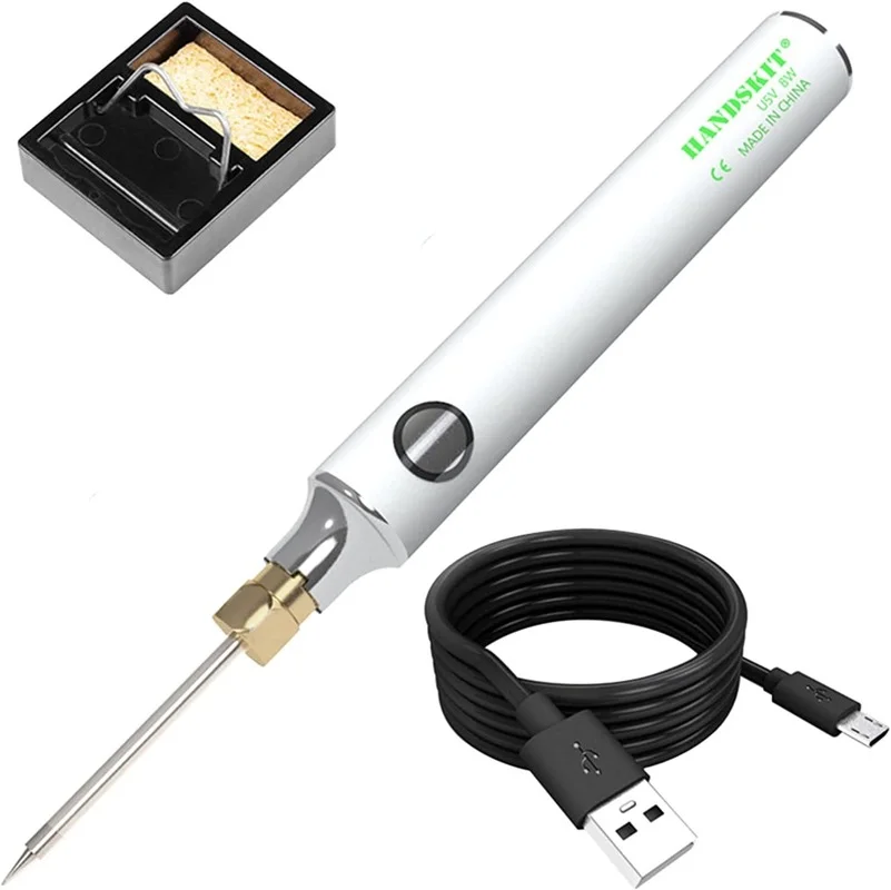 

Soldering Iron Kit, 5V 8W Portable Adjustable Temperature Welding Tool Pen with USB Cable, Solder Wire and Soldering Iron Stand