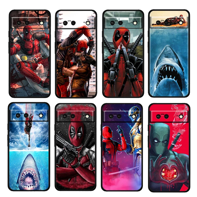 

Deadpool Marvel Avengers Shockproof Cover For Google Pixel 7 6 6A 5 4 5A 4A XL Pro 5G Soft Silicone Black Phone Case Coque Capa