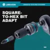 LIBRATON Impact to 1/4 Hex Converter 1/2 3/8 1/4“ Drive Female to 1/4" Hex Adapter Impact Wrench Adapters for Impact Bit Holders 3