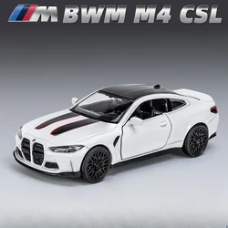 BMW M4 CSL Diecast Car Toy - High Simulation Alloy Model with Opening Doors, Pull - Back Feature, and Collector's Gift Item (White)