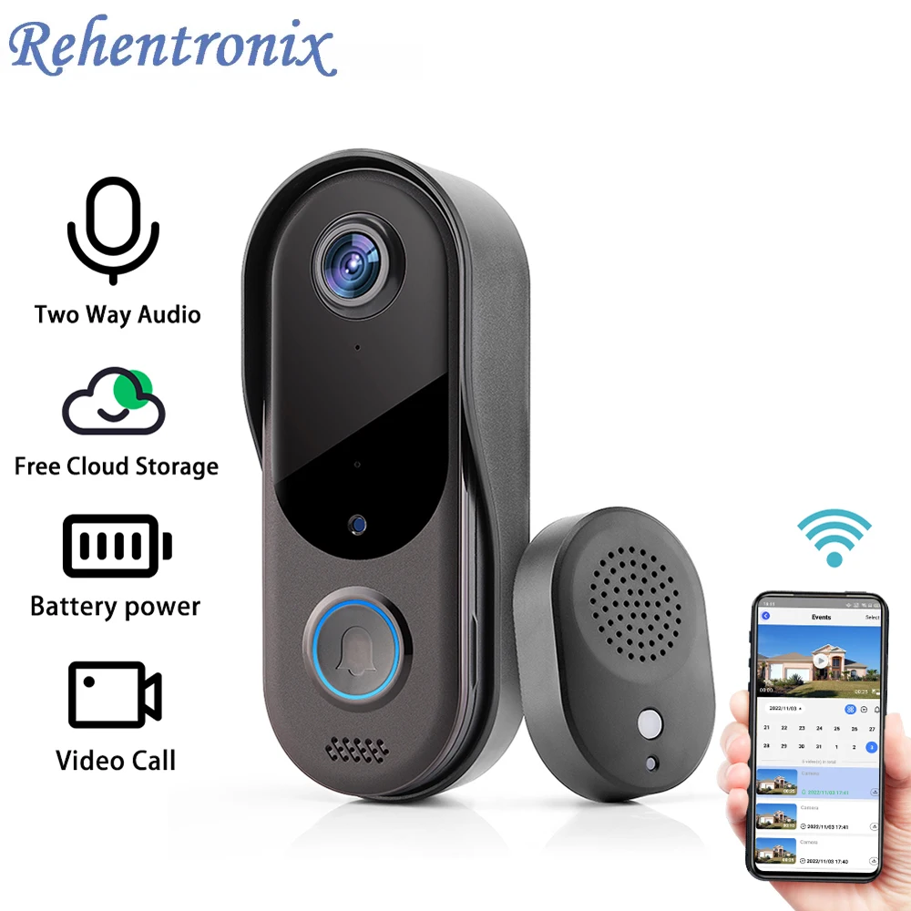 

Wireless Video Doorbell WiFi Outdoor Camera Security Door Bell Video Intercom For Home Free Cloudy Storage Monitor Door Phone