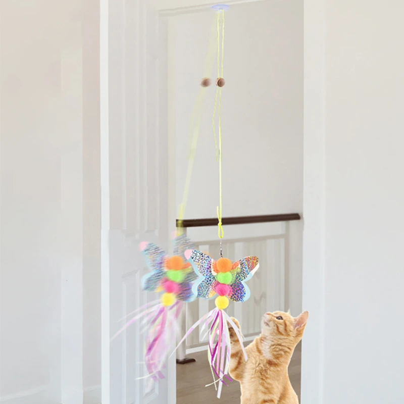 Door Feather Stick Cat Accessories Catnip Toy Cat Swing Cat