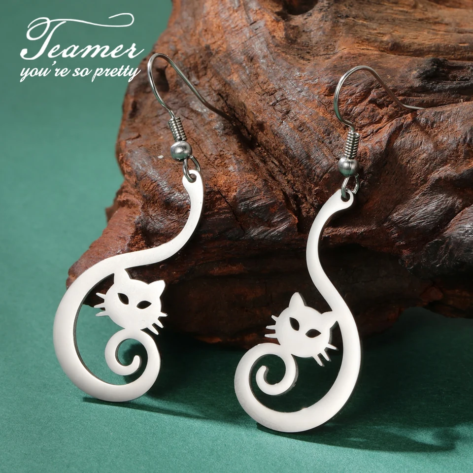 YAYAKO Cute Acrylic Anime Cat Earrings - Lightweight Dangle Charm Earrings For Cat Lovers (Black, Multicolor 394) - View #12