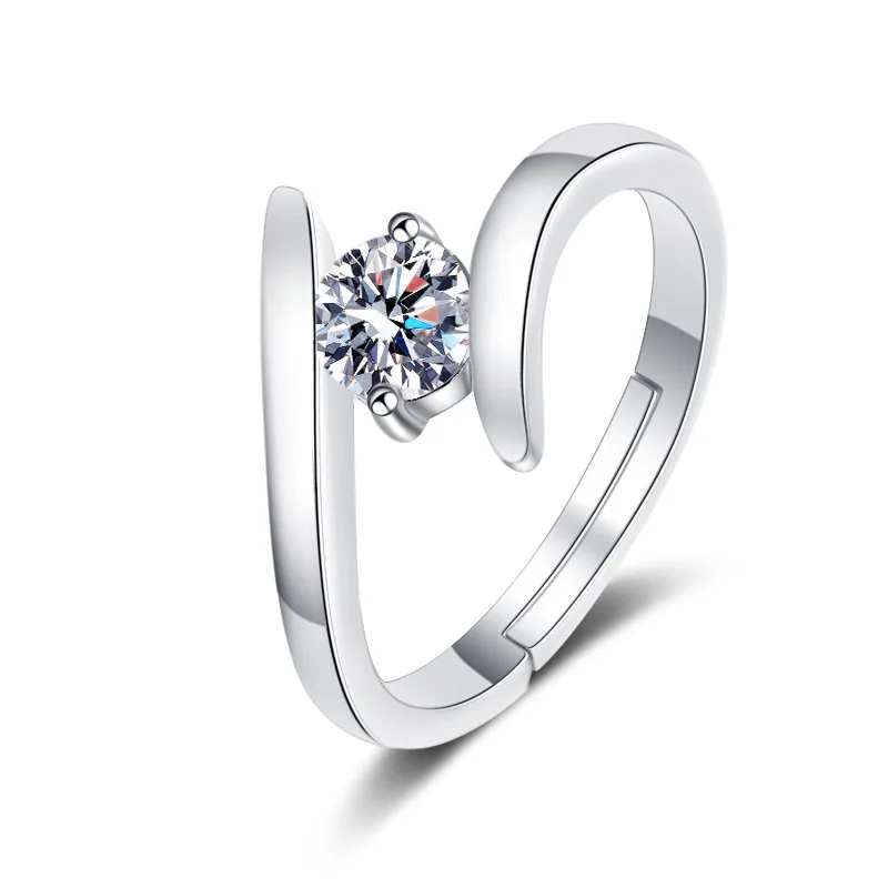 925 Sterling Silver Ring Simple Generous Zircon luxury