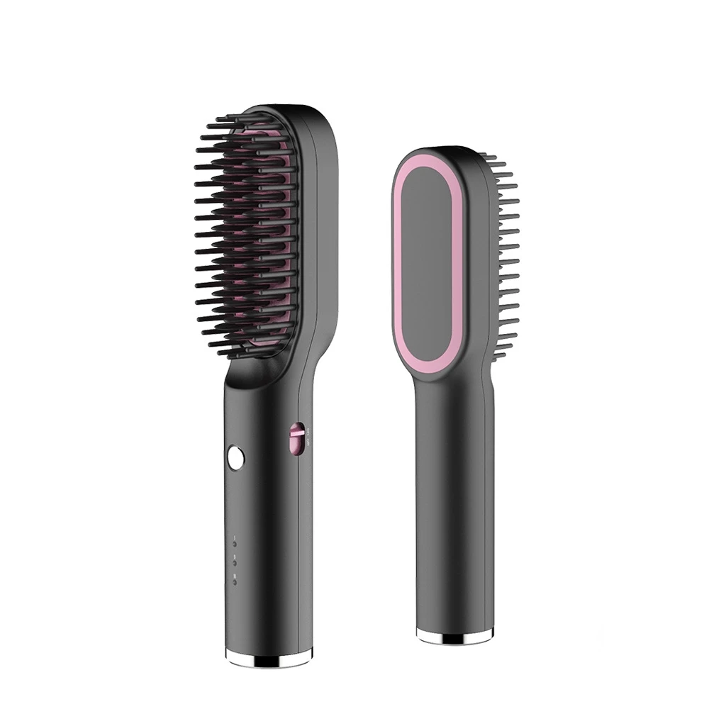 High Quality USB Rechargeable Wireless Type C Straighten Hair Brushes Smoothing Fast Heated Electric Hair Straighten Comb smart heating toilet seat u v type 100v 220v wc fast heated silent buffer abs material toilet lid temperature adjustable