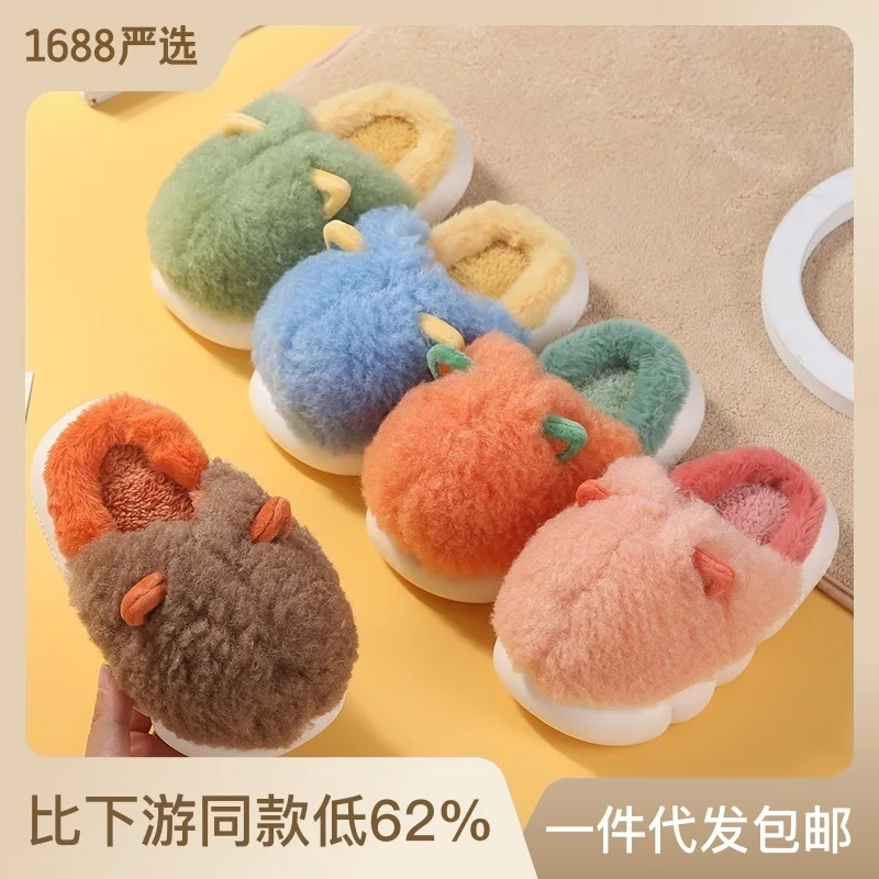 

2023 New Cotton Slippers Lovely Kitten Girls Indoor Warm Antiskid Boys Cotton Slippers Soft