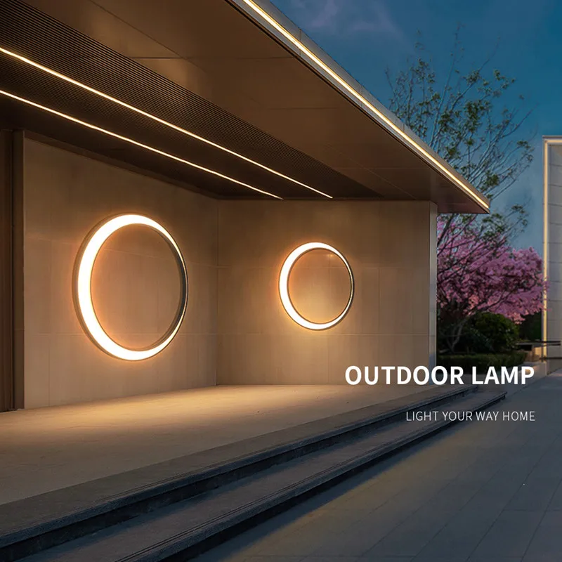 

Outdoor Wall Lights LED Decoration Lighting Modern Waterproof IP65 Porch Balcony Terrace Garden Round Moon Background Wall Lamp