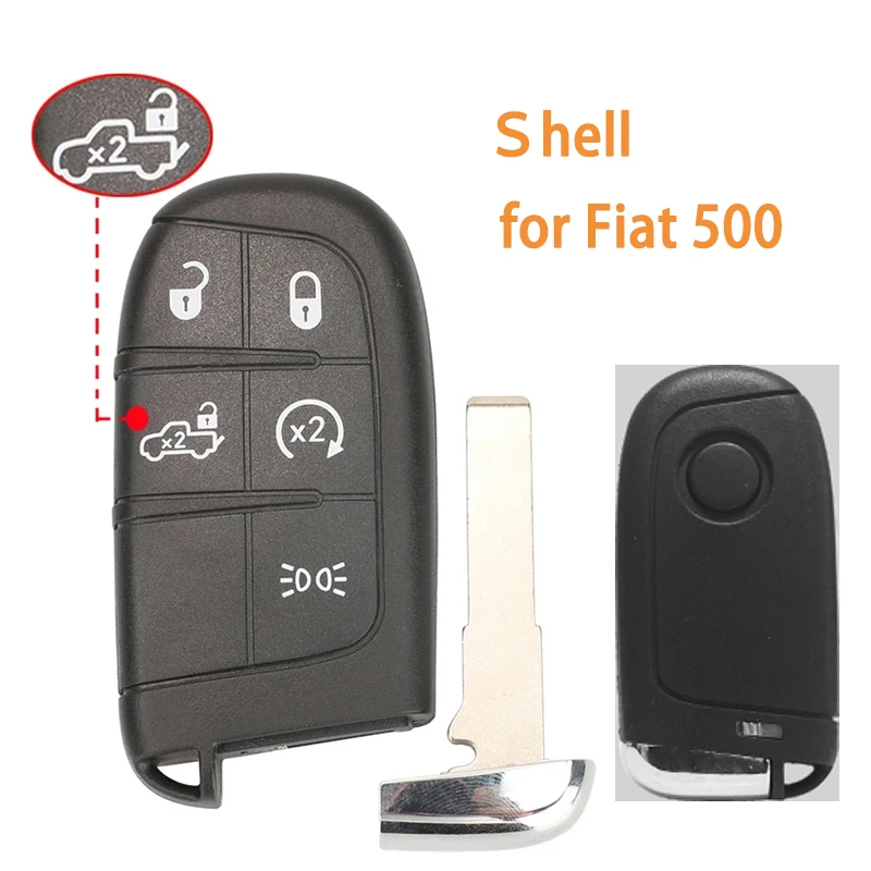 

BB Key 5B Shell for Fiat 500 500L 500X Toro 2016 2017 2018 2019 2 Buttons SIP22 Blade with Logo Remote Car Key Replacement